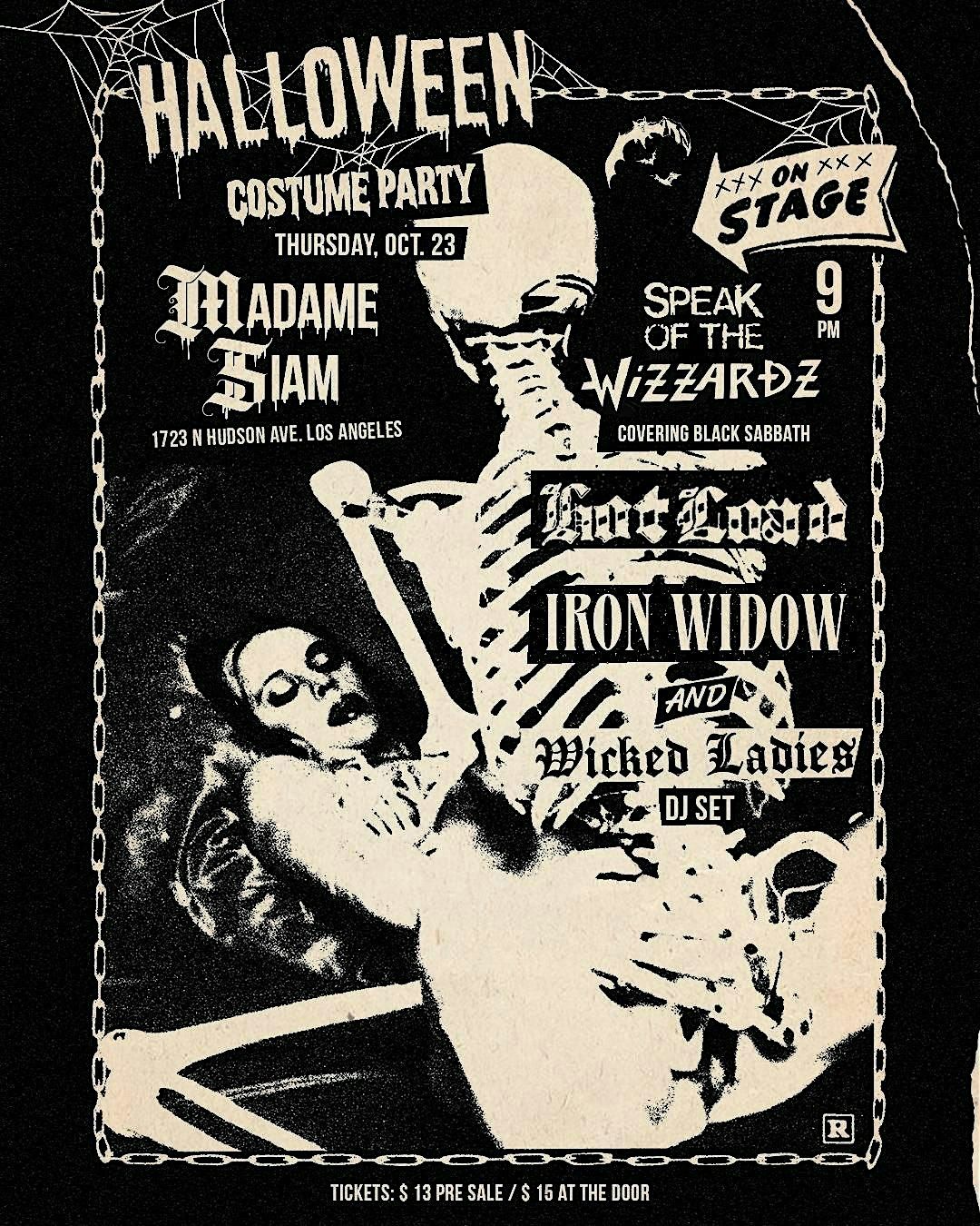 Halloween Costume Party w\/ Speak of the Wizzardz, Hot Load & Iron Widow
