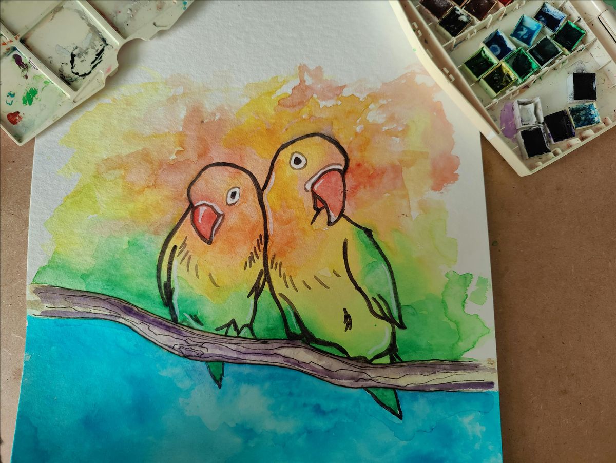 Lovebirds  Watercolour Workshop