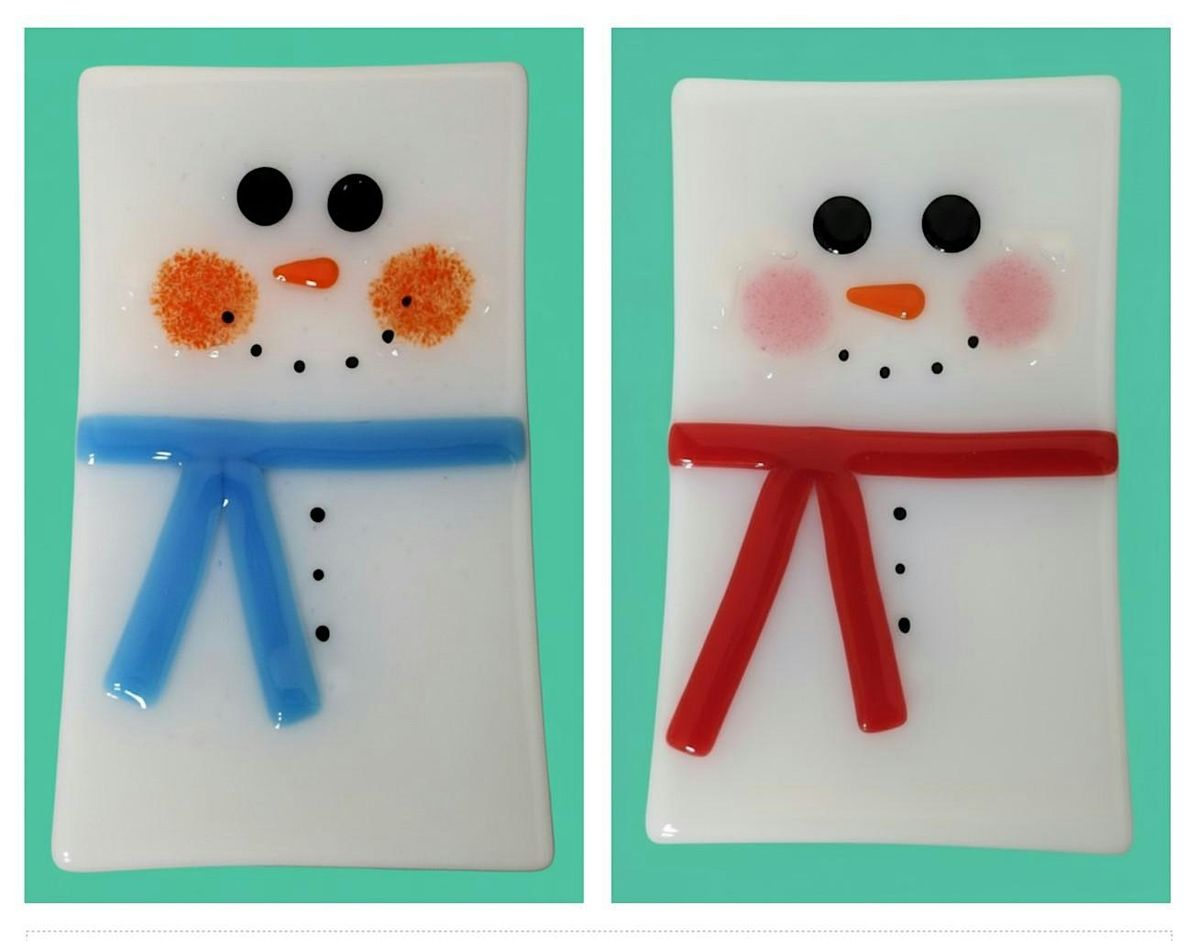 EASY Beginner's fused glass "Oh What Fun" Snowman  Workshop - Wyandotte