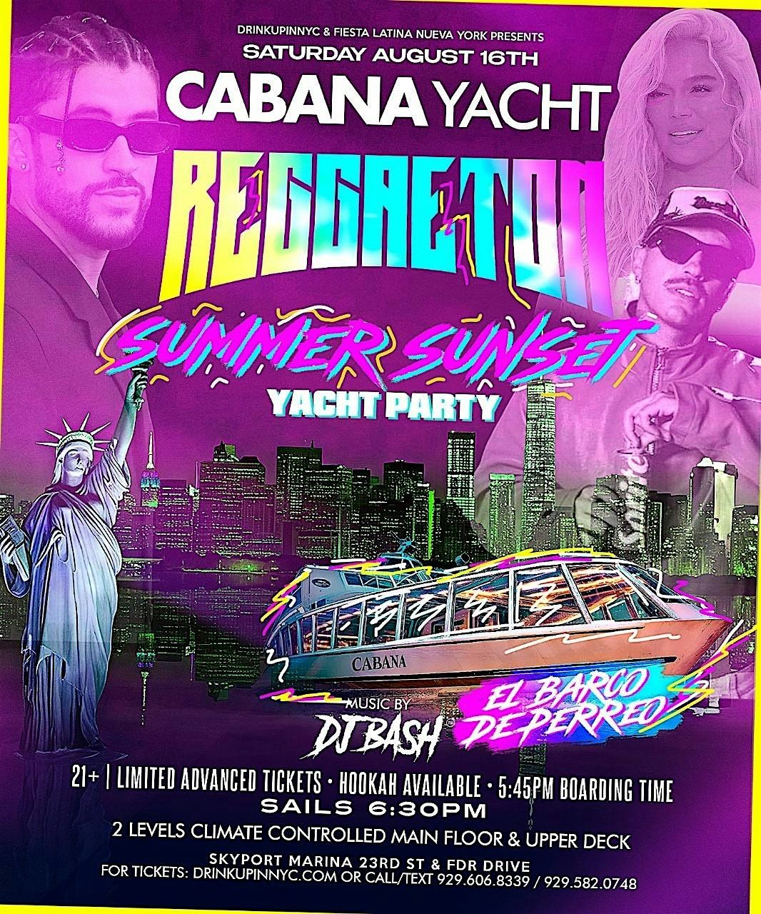Reggaeton Summer Sunset Yacht Party (Cabana Yacht)