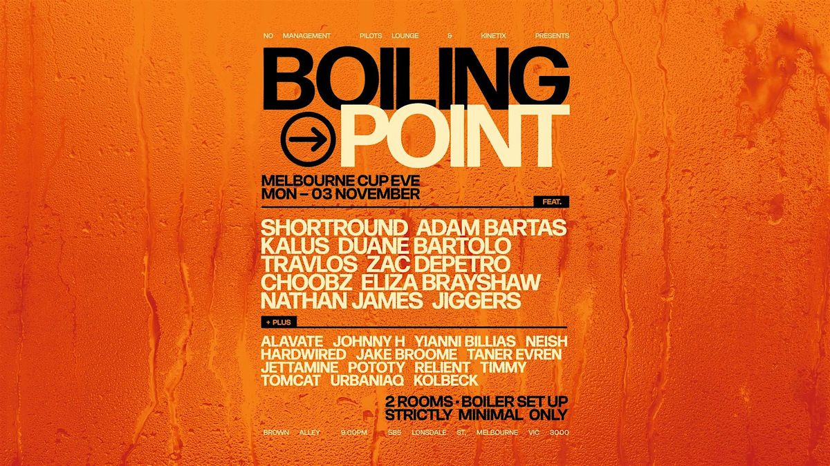 BOILING POINT | 03.11.25 | MELBOURNE CUP EVE | BOILER ROOM