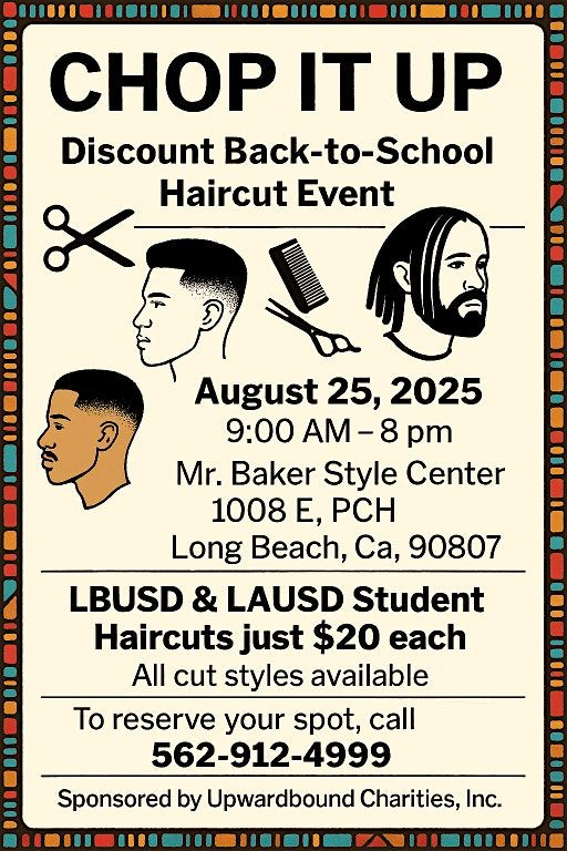" CHOP IT UP" Back to School Discounted Student Hair Cuts