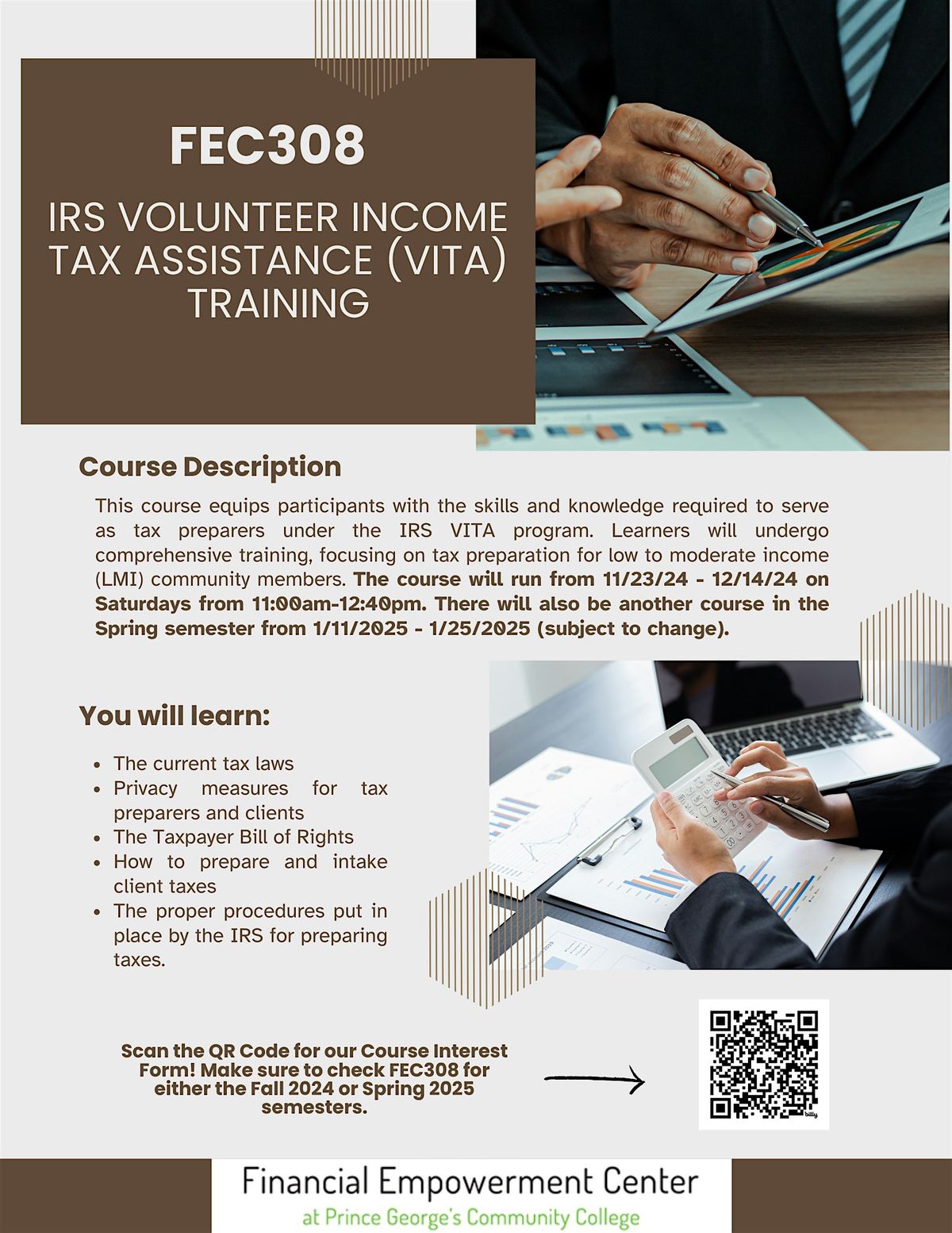 Spring 2025 FEC308 : IRS Volunteer Income Tax Assistance (VITA) Training