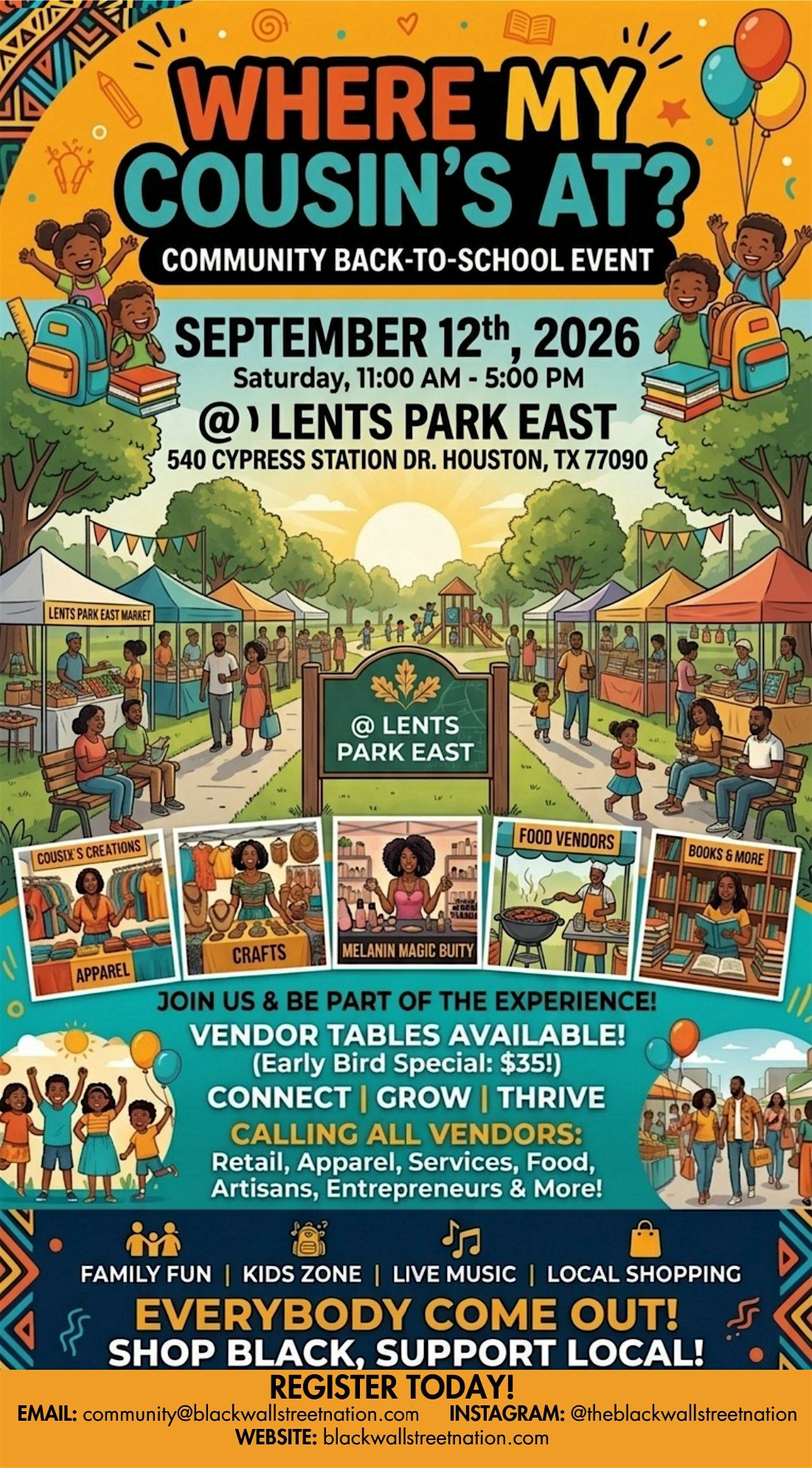 Where My Cousins At? Community Back-to-School Event - HOU - Vendors