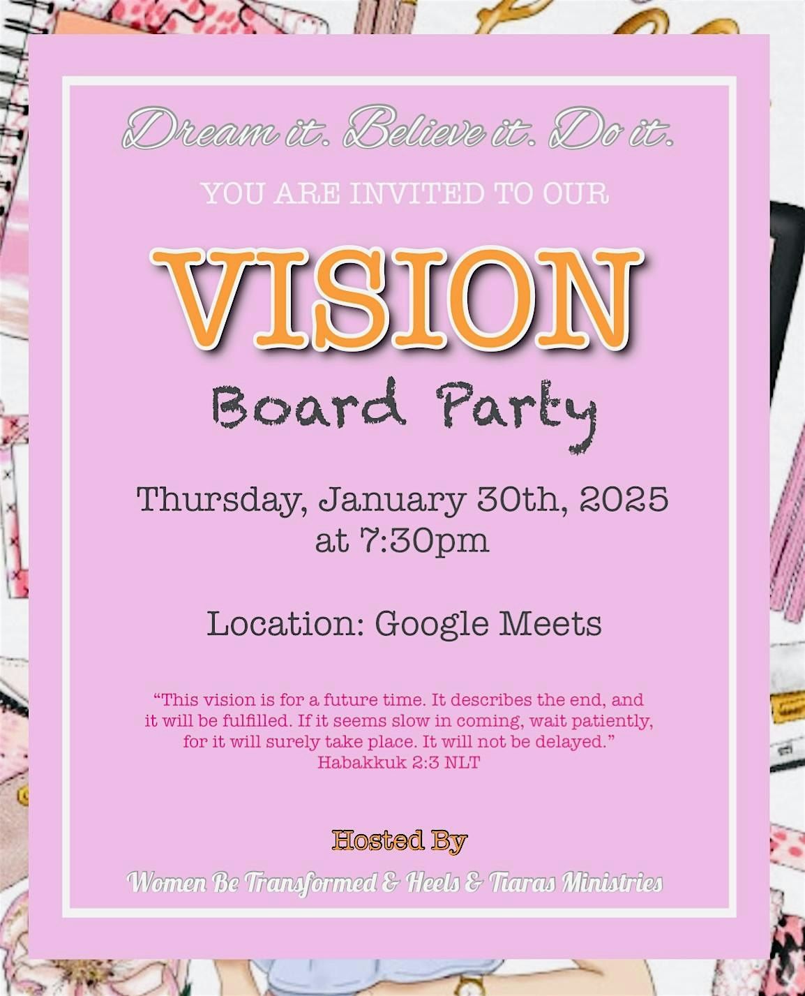 VISION BOARD ONLINE PARTY