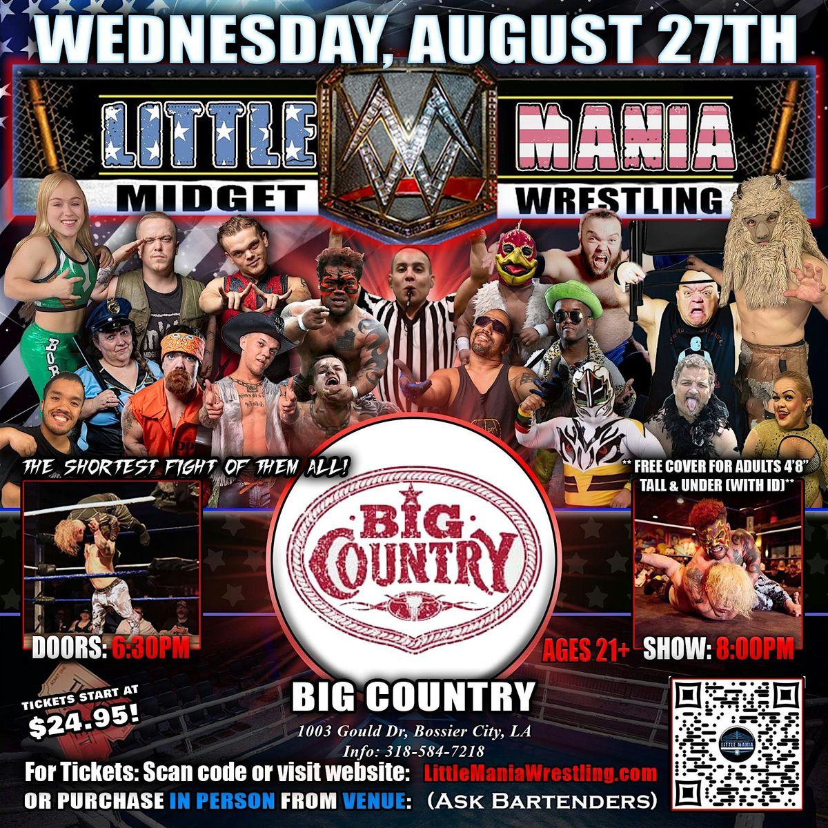 Events 1003 Bossier City, LA - Midget Wrestling All * Stars @ Big Country