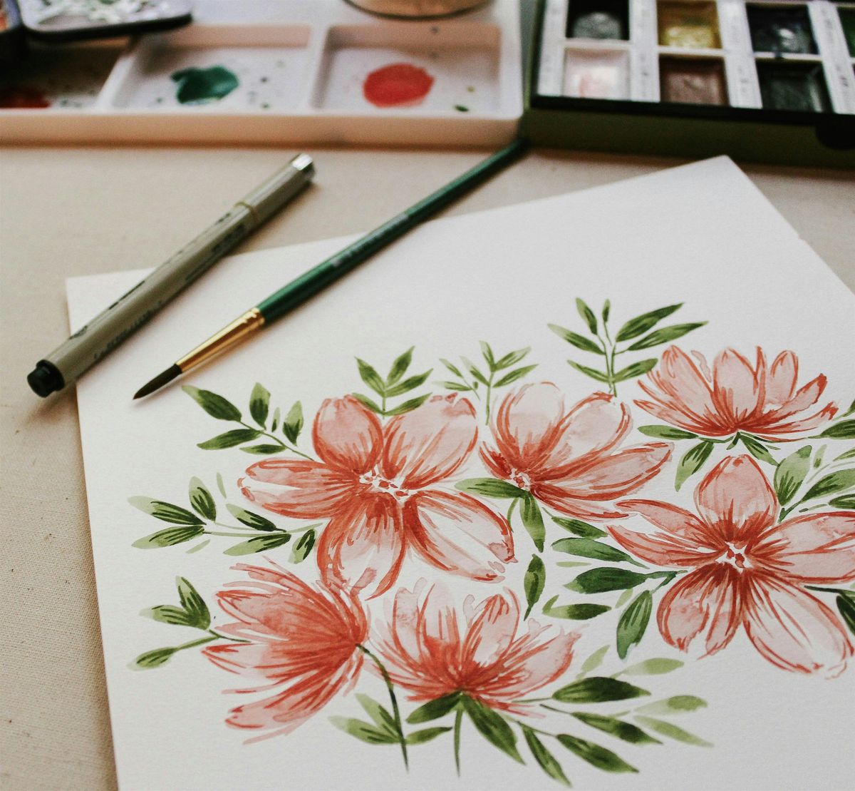 Watercolour Workout  - Spring Flowers