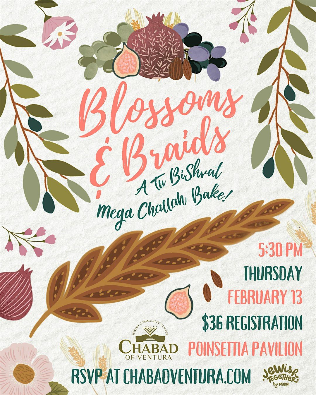 Blossoms & Braids: A Tu B'Shvat Mega Challah Bake