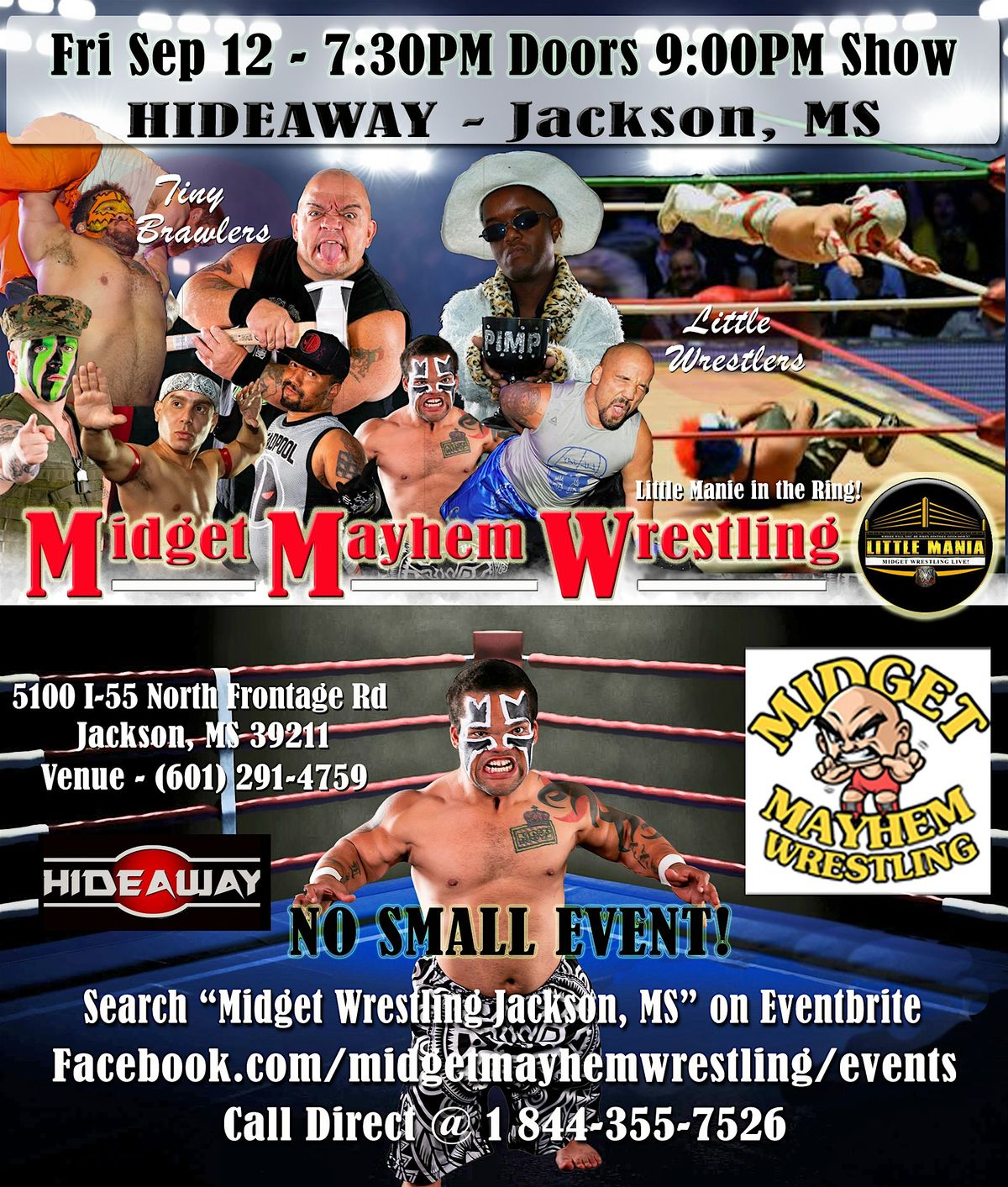 Midget Mayhem Wrestling Rips Through the Ring! Jackson MS 18+