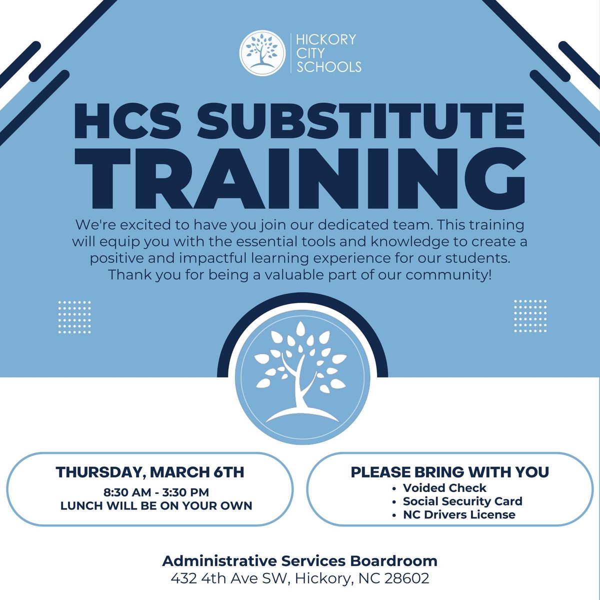 Hickory City Schools Substitute Training