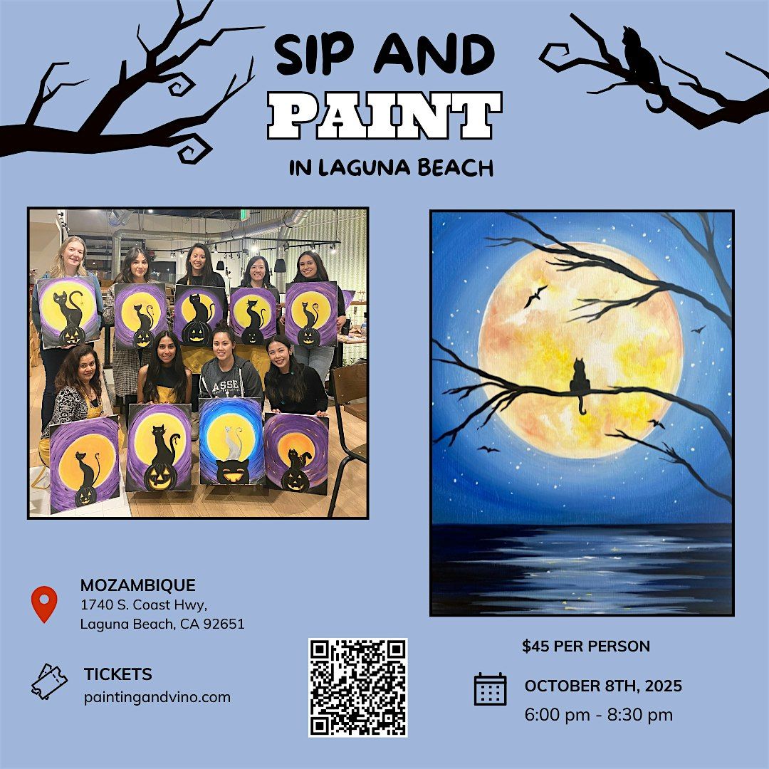 Spooky Night Paint and Sip in Laguna Beach! Halloween activity!