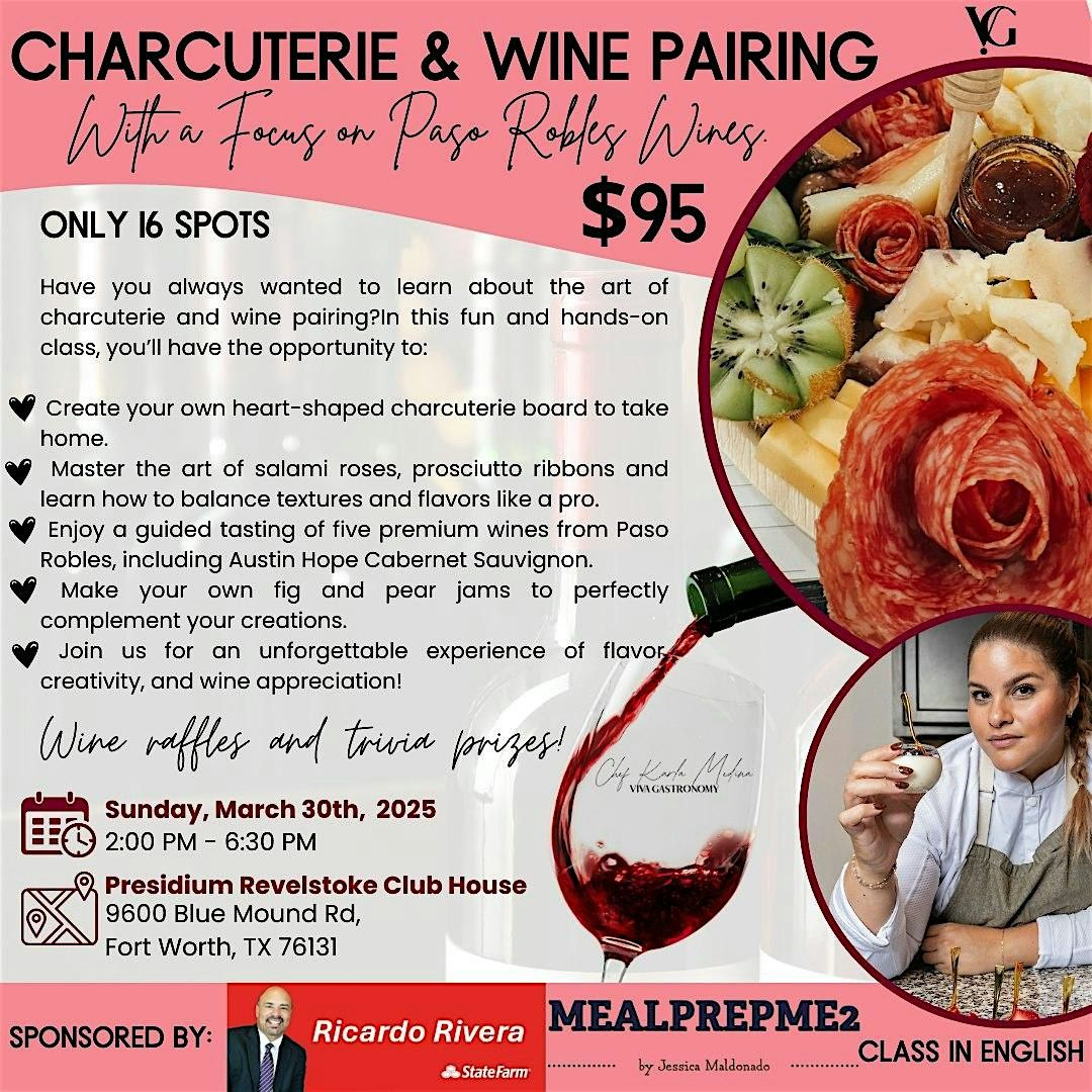 Charcuterie Class and Wine Pairing: California Regions, El Paso Robles.