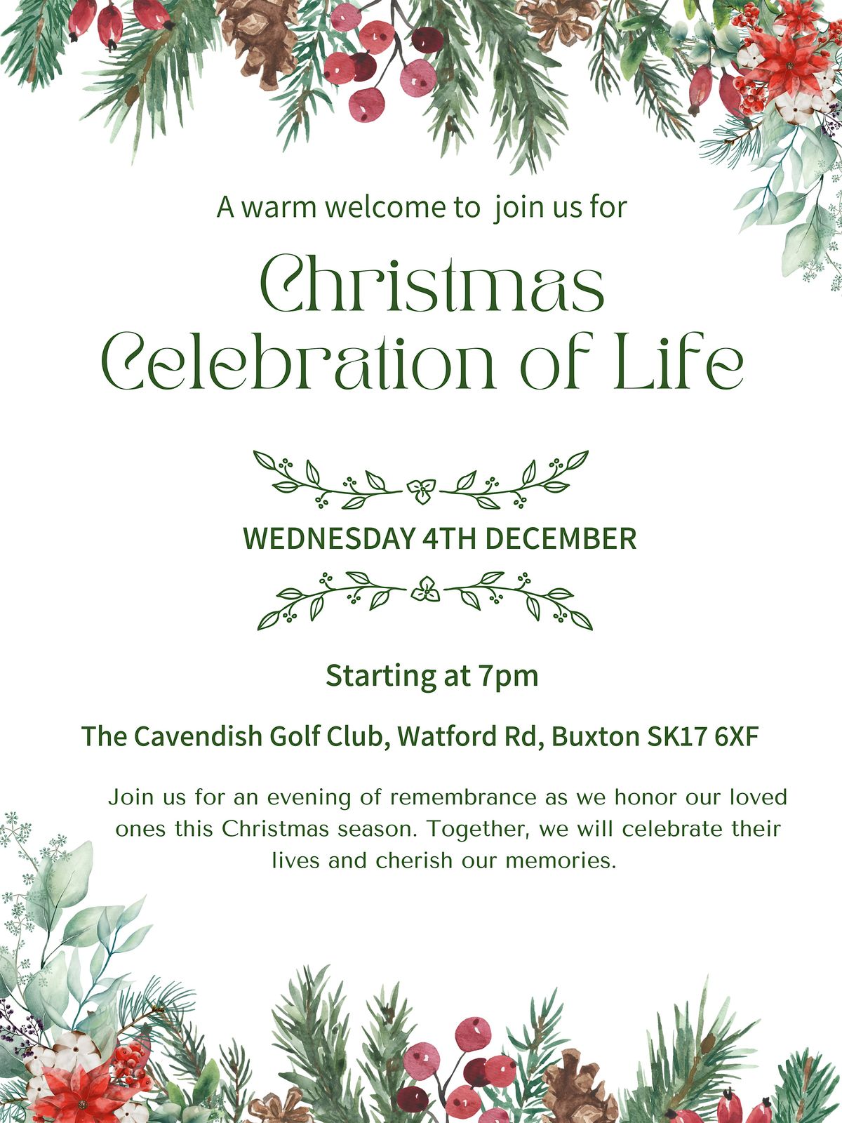 Christmas Celebration of Life