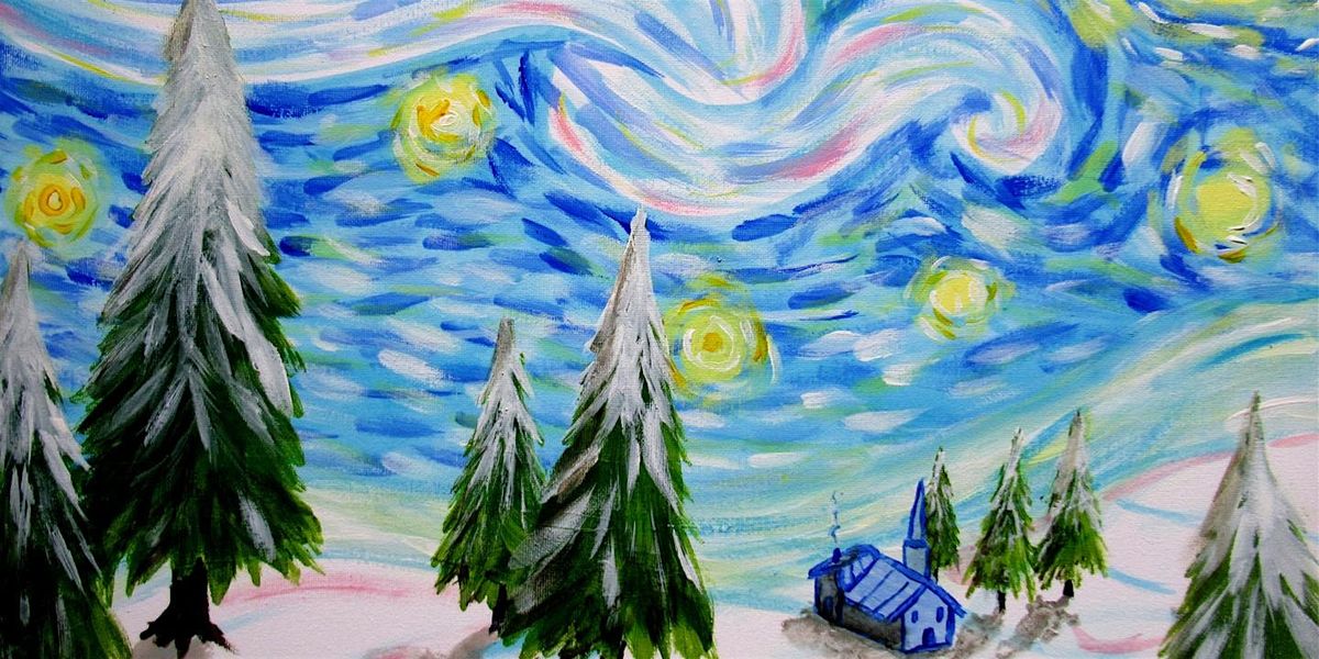 Paint Starry Night At Christmas Time, Manchester