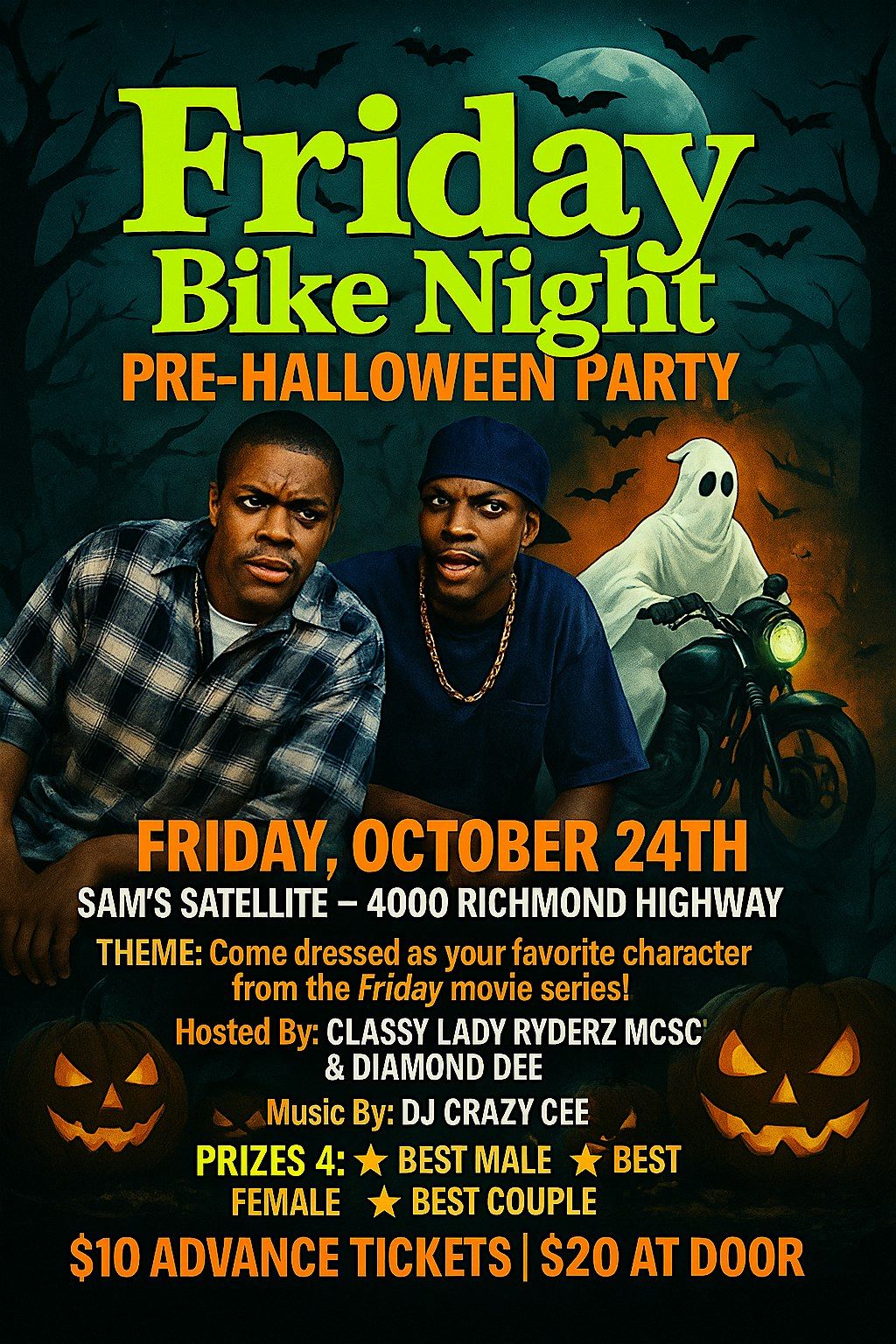 "FRIDAY" BIKE NIGHT PRE-HALLOWEEN PARTY