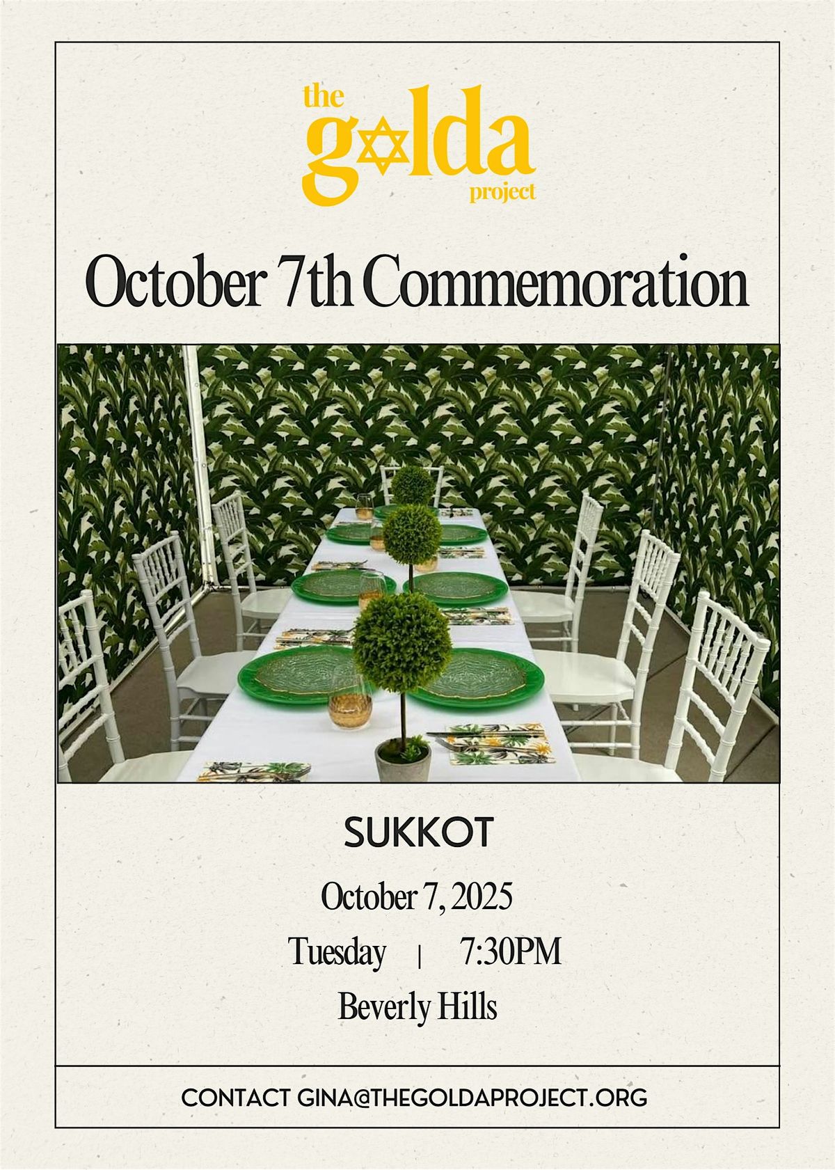 October 7th Commemoration in the Sukkah