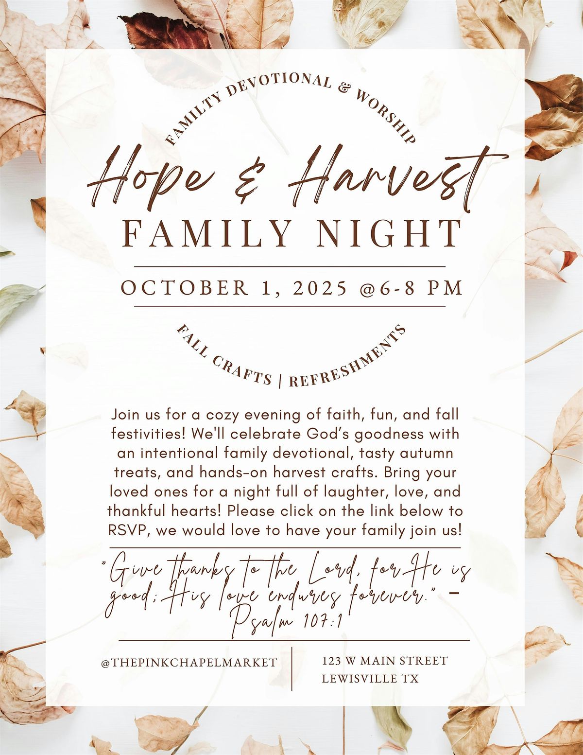 Hope & Harvest Family Night