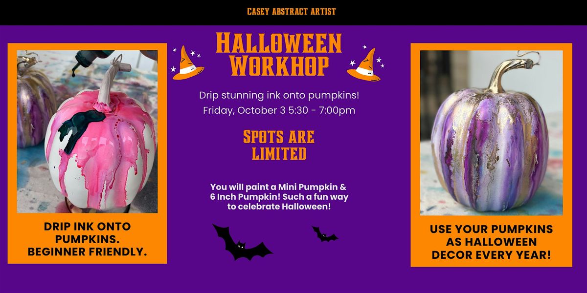 Halloween Workshop: Drip Ink Onto Pumpkins