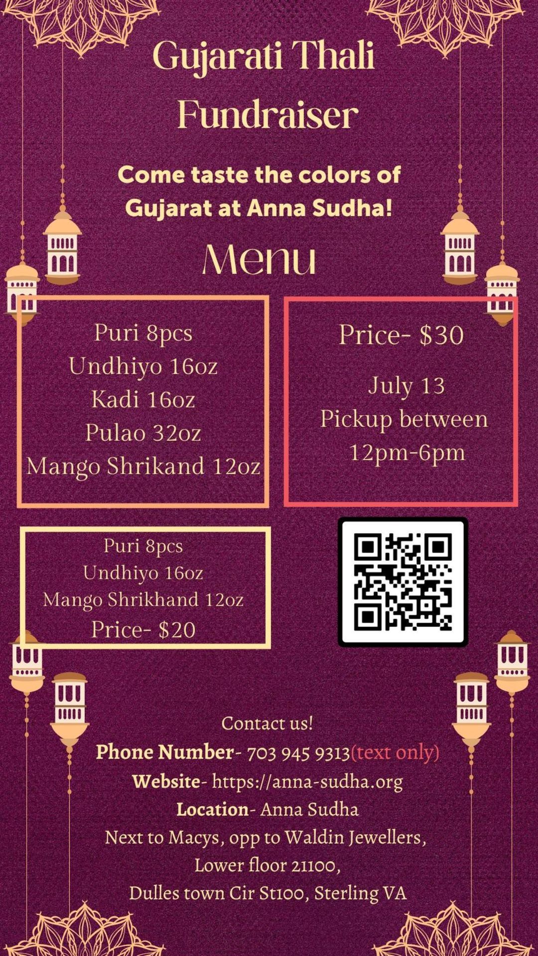 Gujarati Thali Fundraiser