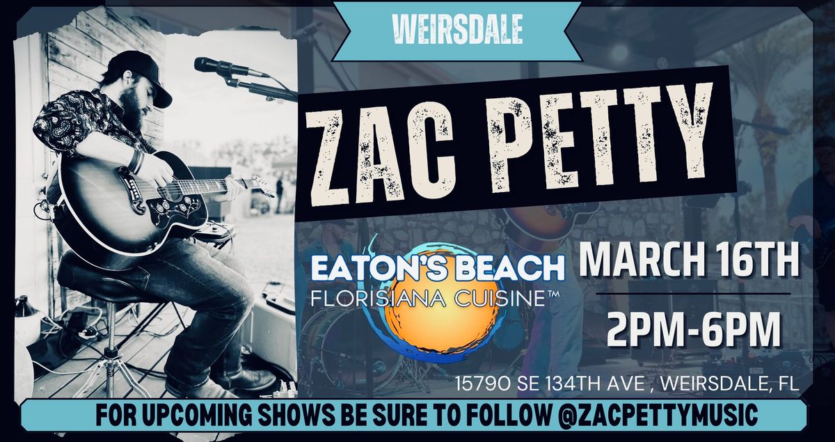 \u2600\ufe0fZAC PETTY live at EATON\u2019S BEACH!!