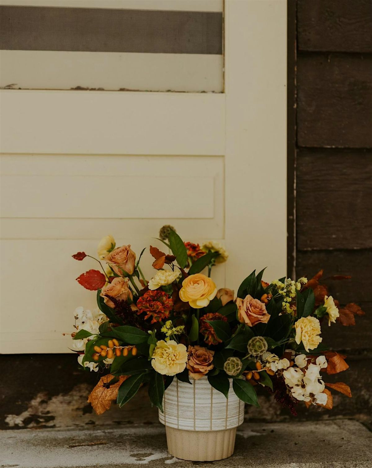 Thanksgiving Center Piece Arrangement with Forage and Floral