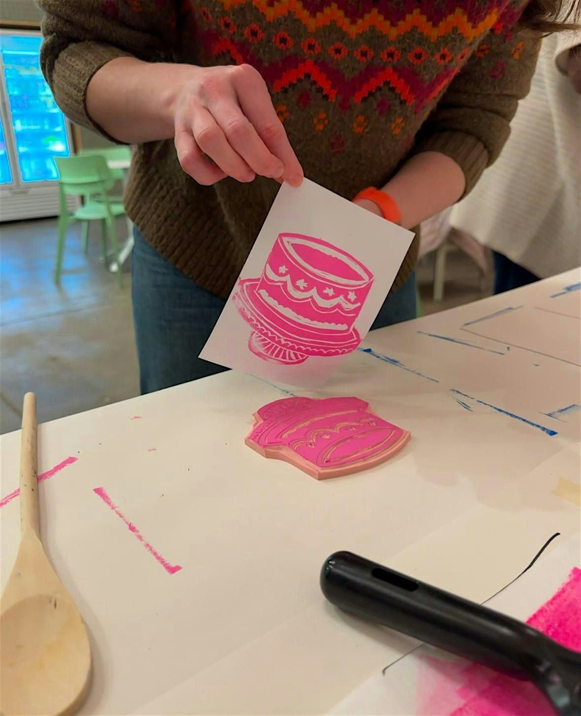 Linocut Basics Workshop at Cala Coffee