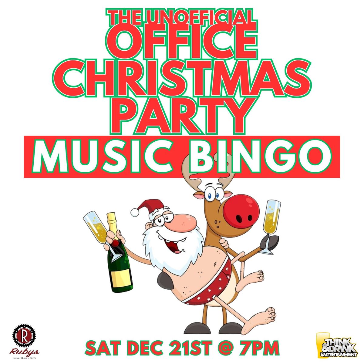 Office Xmas Party Music Bingo @ Rubys Beers Bikes & Brats (Davenport, IA) \/ Sat Dec 21st @ 7pm