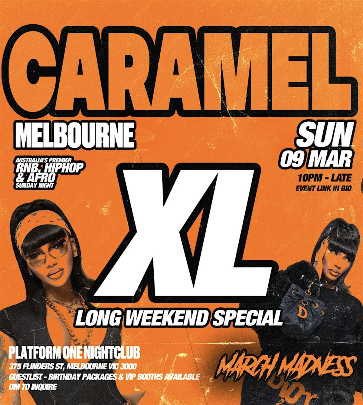 Caramel Sundays  MARCH MADNESS | 09th March | Labour Day Long Weekend