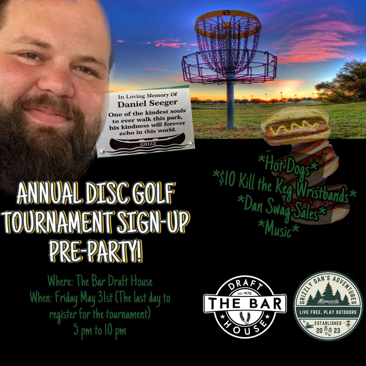 Dan Seeger Annual Disc golf sign-up and pre-party!, 2101 Vermillion St ...