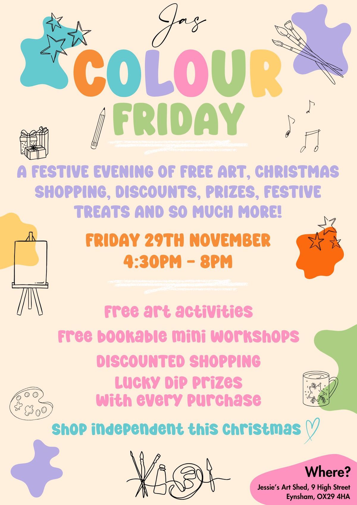 Colour Friday Evening - Free Mini Workshops & Free Art