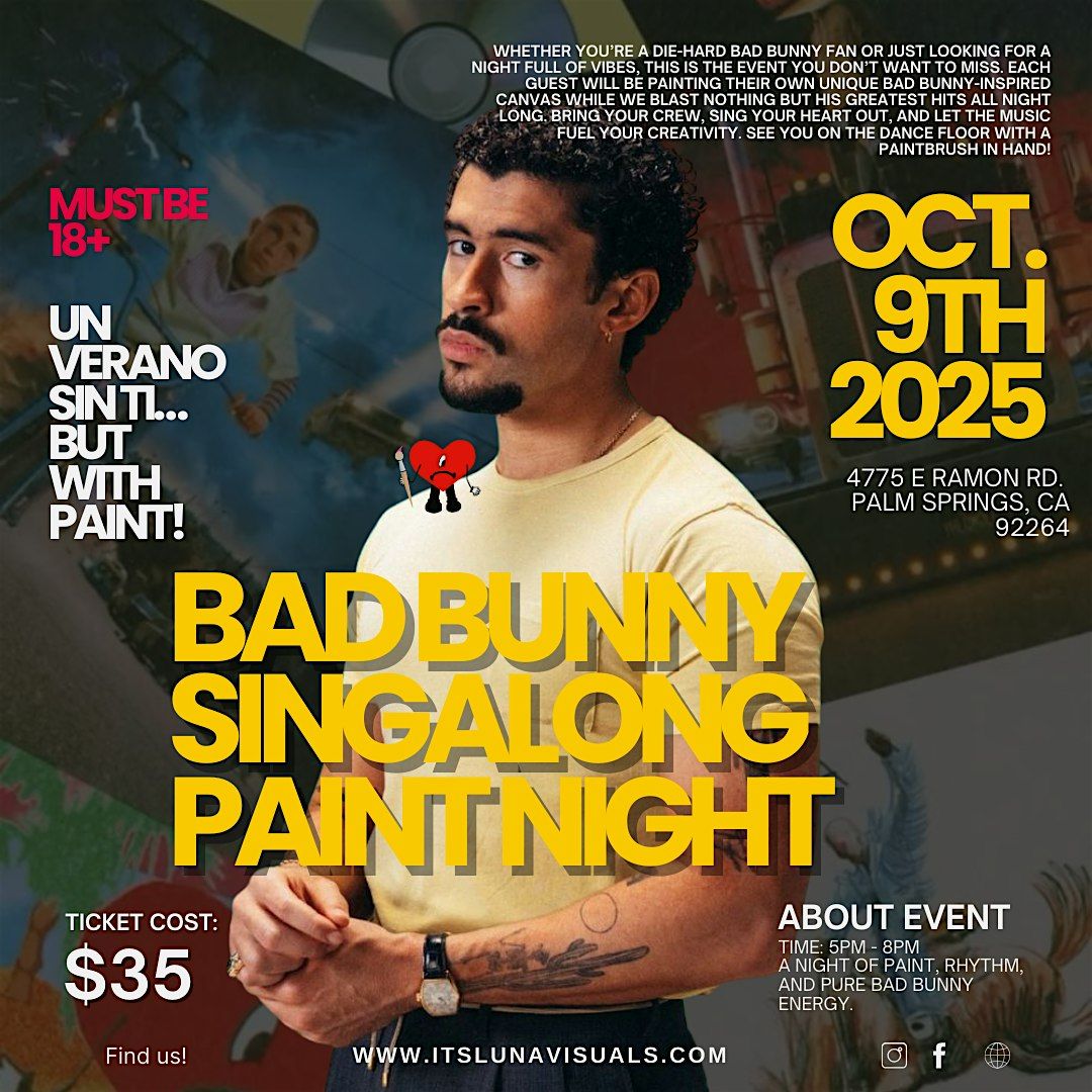 Bad Bunny Singalong Paint Night - Palm Springs