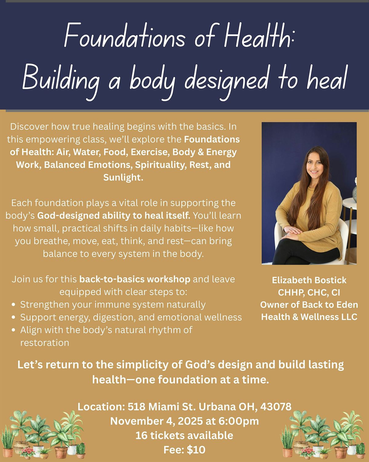 Foundations of Health:  Building a body designed to heal