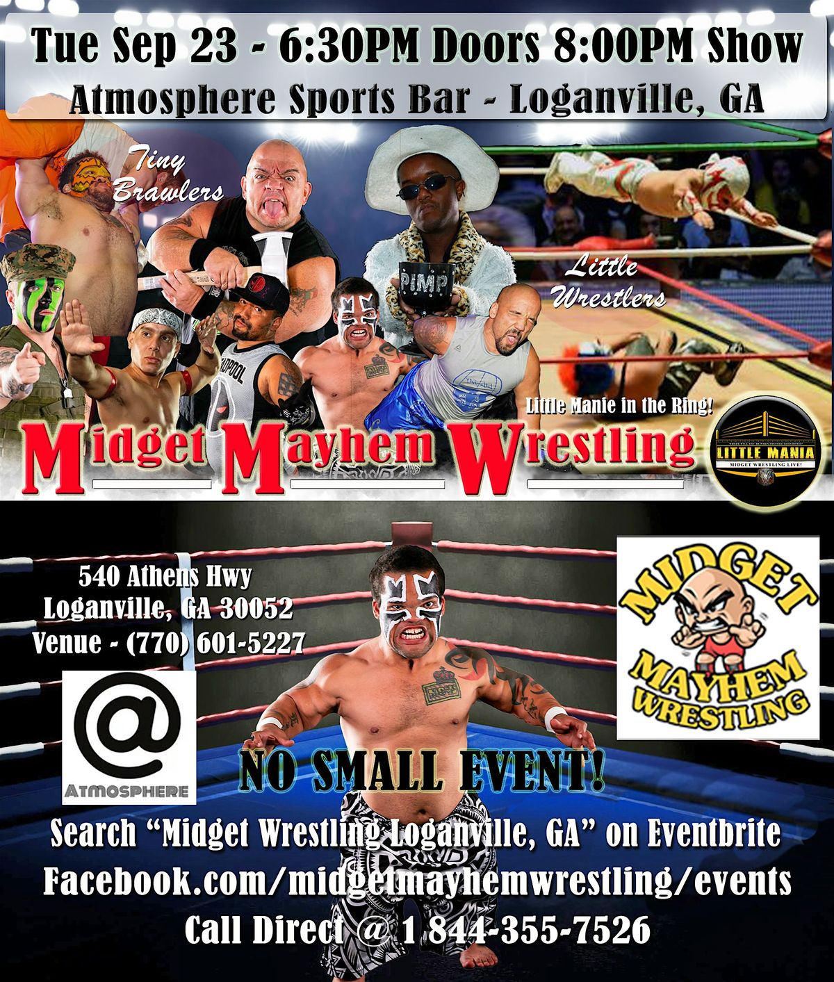 Midget Mayhem Wrestling Rips Through the Ring! Loganville GA 18+