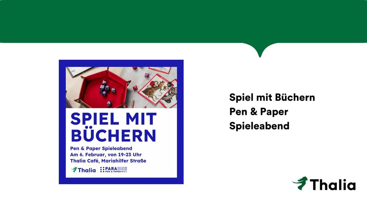 Spiel mit B\u00fcchern - Pen & Paper Spieleabend