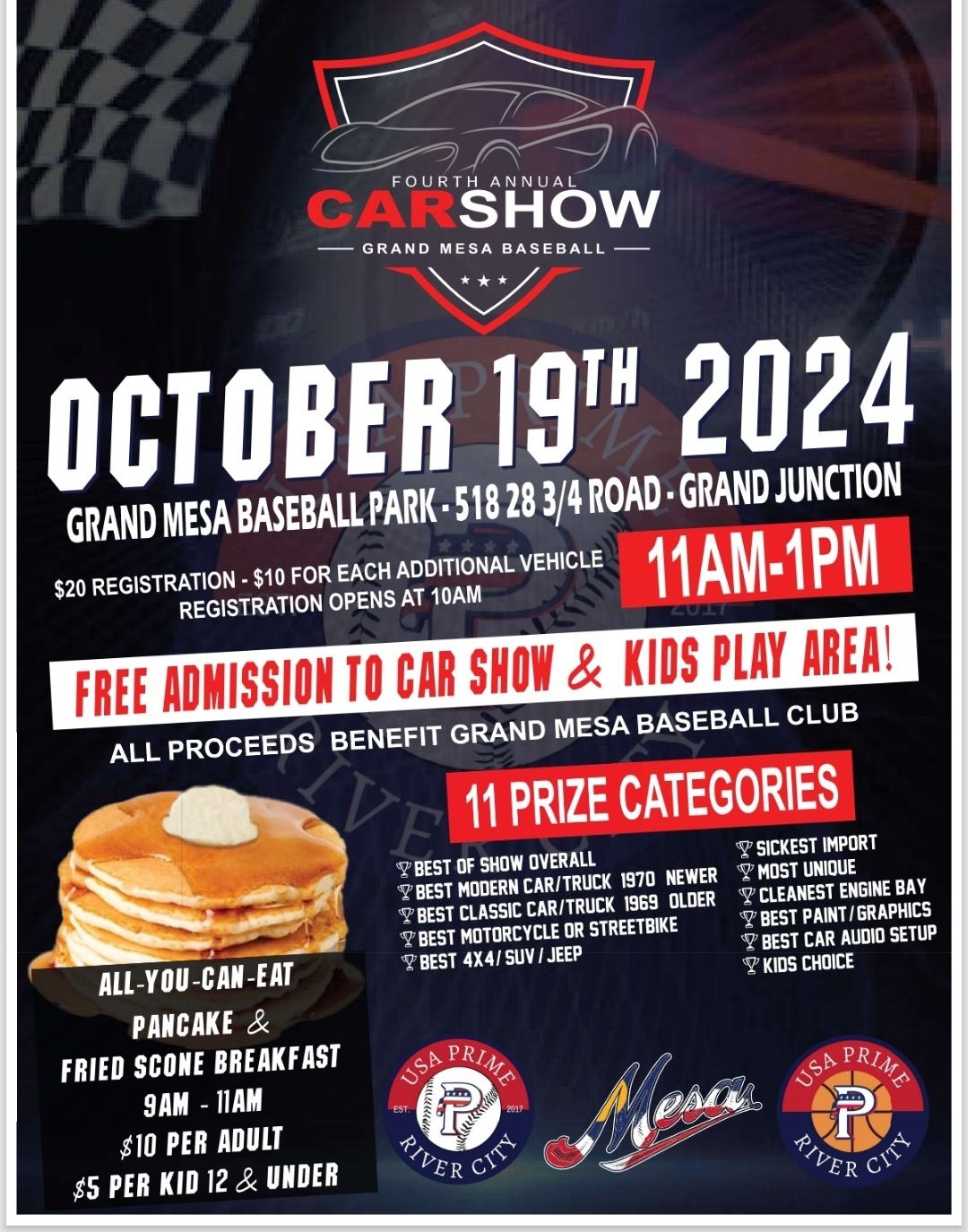 Fourth Annual Car Show and All You Can Eat pancakes