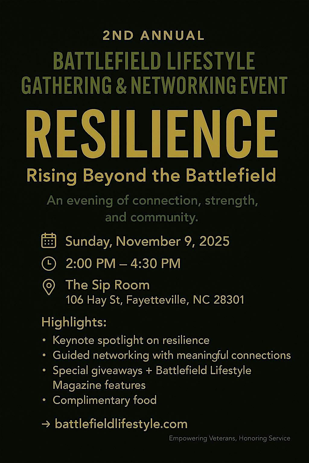 2nd Annual Battlefield Lifestyle Gathering & Networking Event