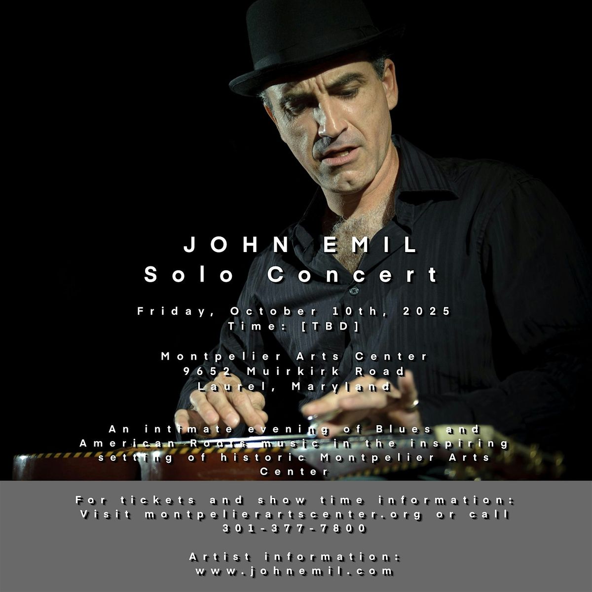 John Emil in Concert at Montpelier Arts Center