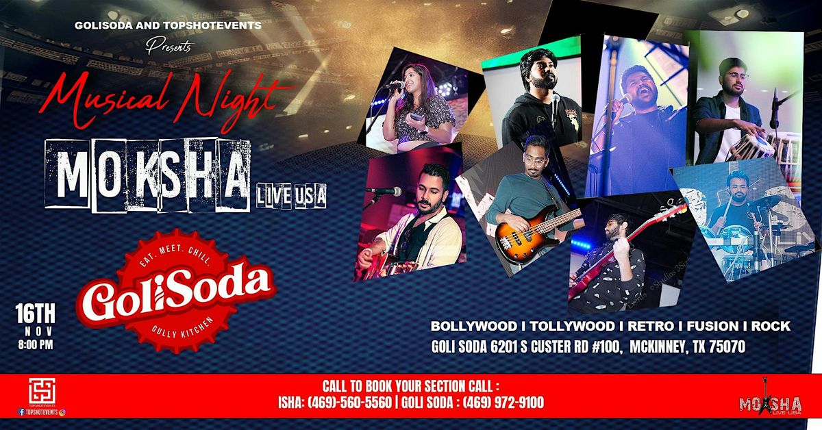 Musical Night with Moksha Live USA at Goli Soda