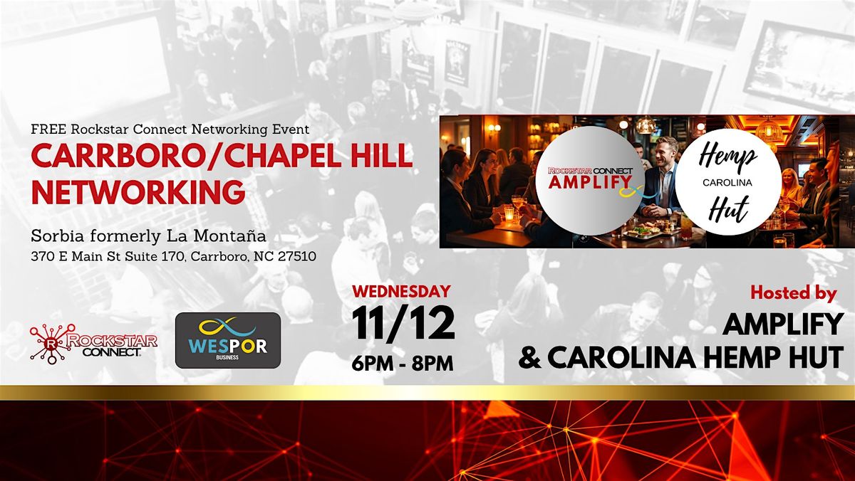Free Carrboro\/Chapel Hill Rockstar Connect Networking Event (November, NC)