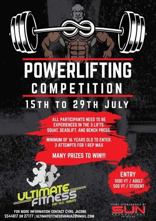 Ultimate Fitness Powerlifting Competition 2021 Ultimate Fitness Vanuatu Port Vila 15 July 2021