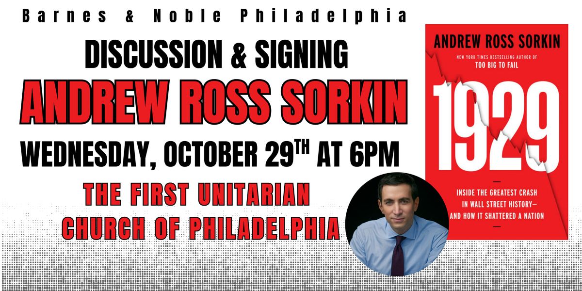 Andrew Ross Sorkin celebrates1929 on October 29th at 7pm