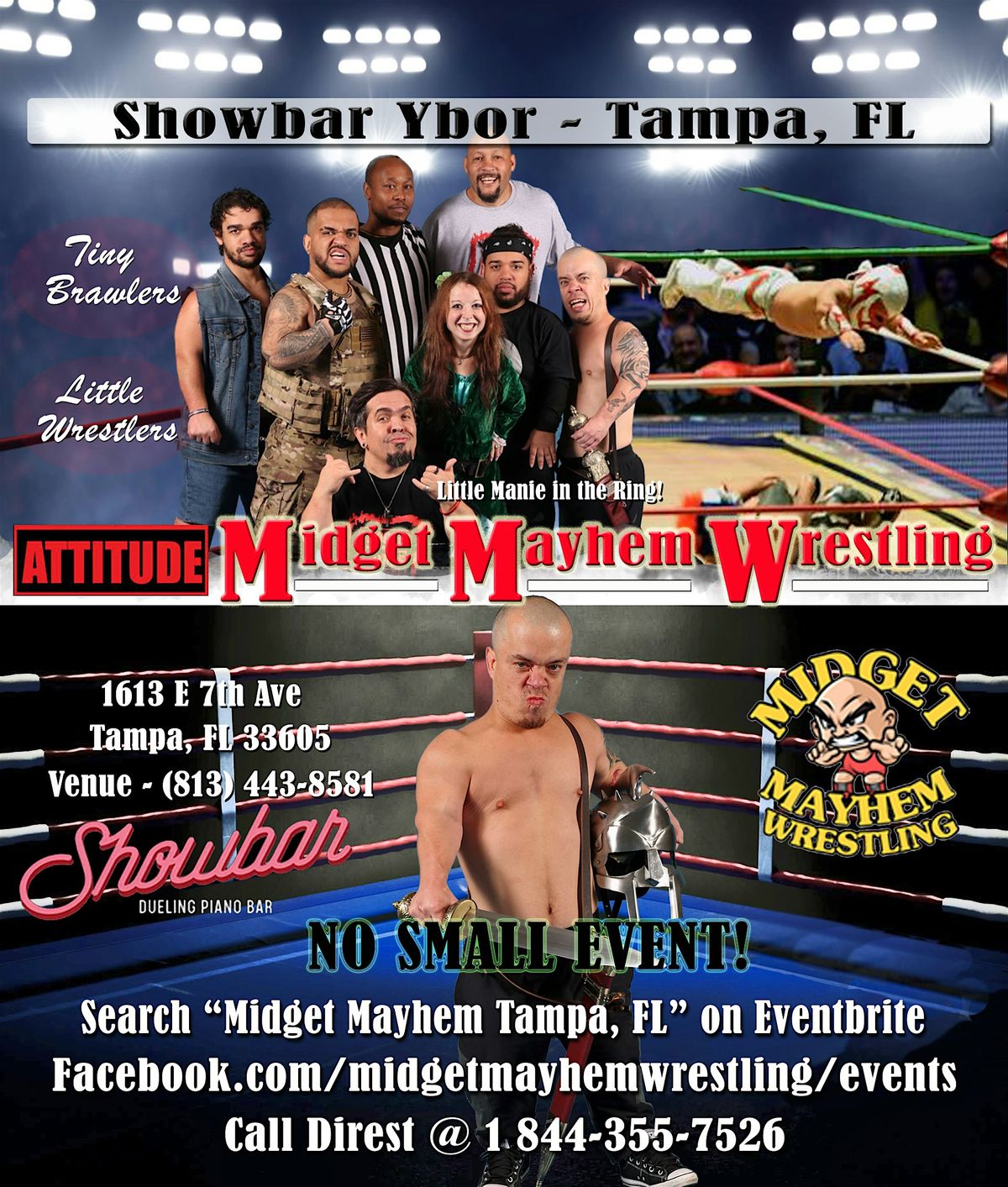 Midget Mayhem Wrestling with Attitude Goes Wild! Tampa FL 18+
