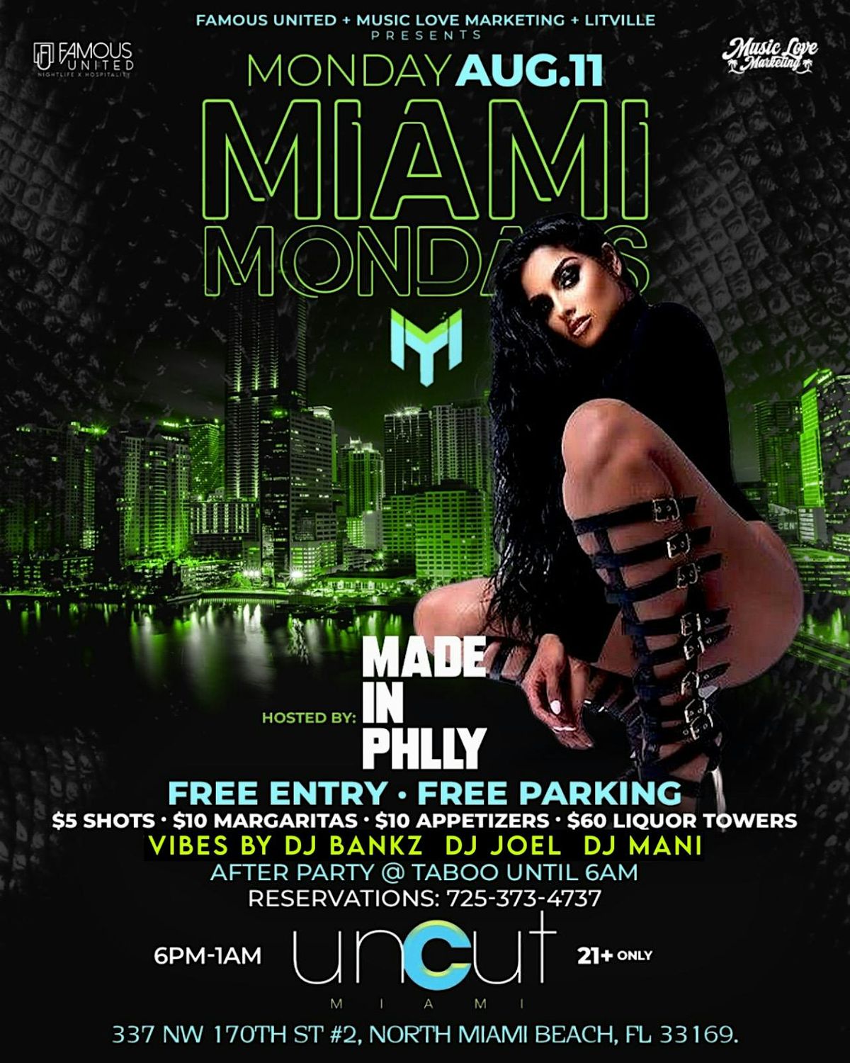 MIAMI MONDAYS @ UNCUT MIAMI + TABOO  #FREE EVENT
