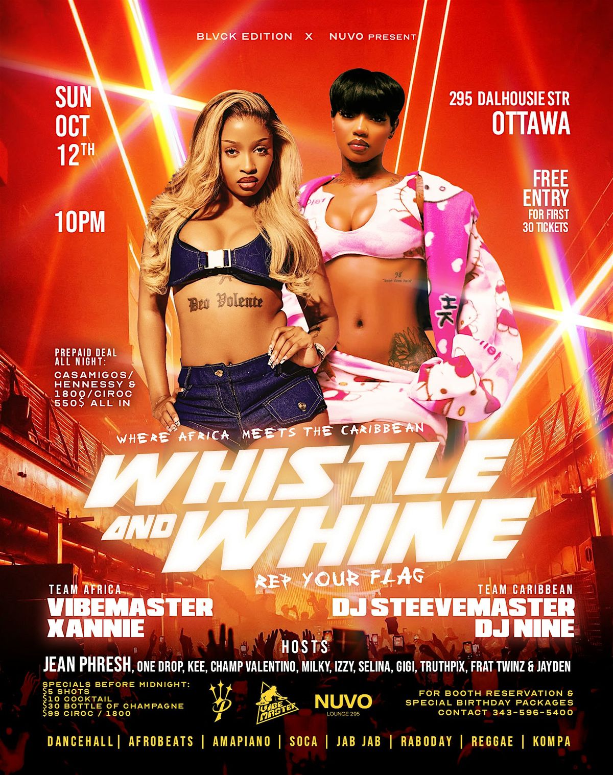 Whistle & Whine: Free Entry | Rep your flag | Bottle Specials