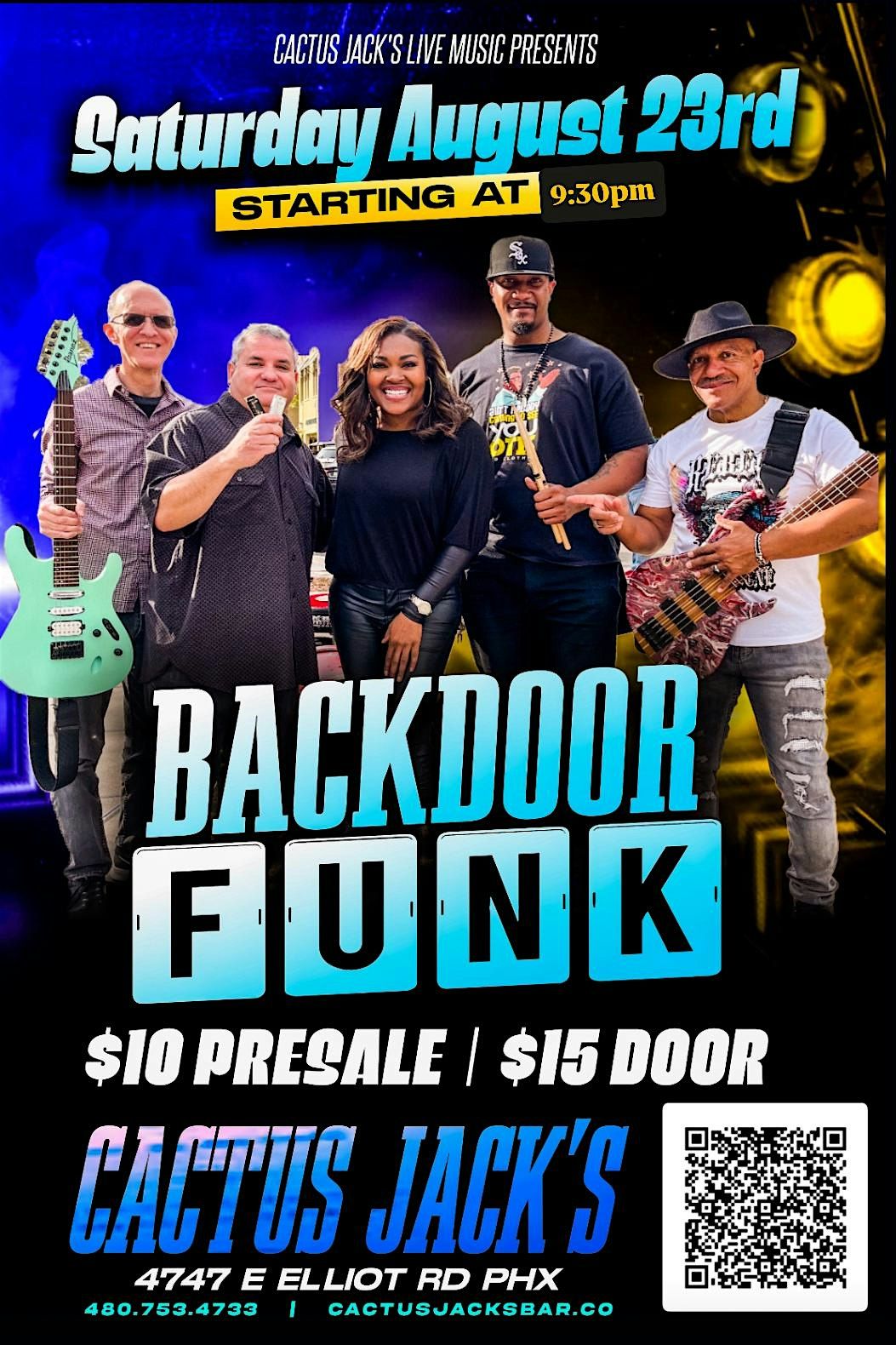 Backdoor Funk LIVE @ Cactus Jacks Saturday August 23rd @ 9:30pm