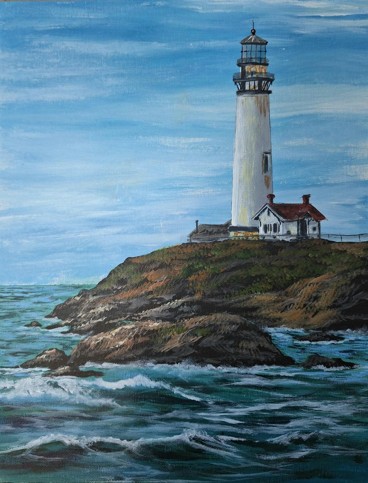 Coastal Lighthouse in Acrylic Painting with Marco Aguilar