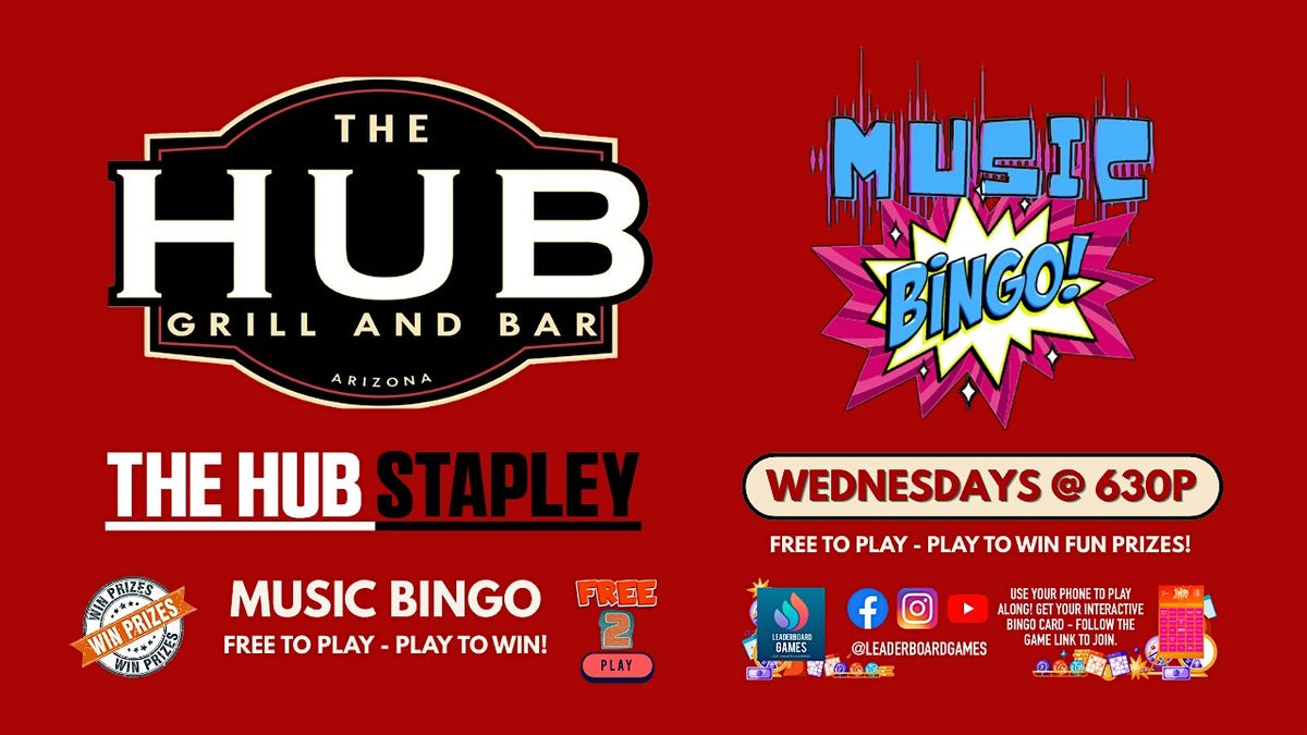 Music BINGO Game Night | The HUB Grill and Bar - Stapley Mesa AZ - WED 630p