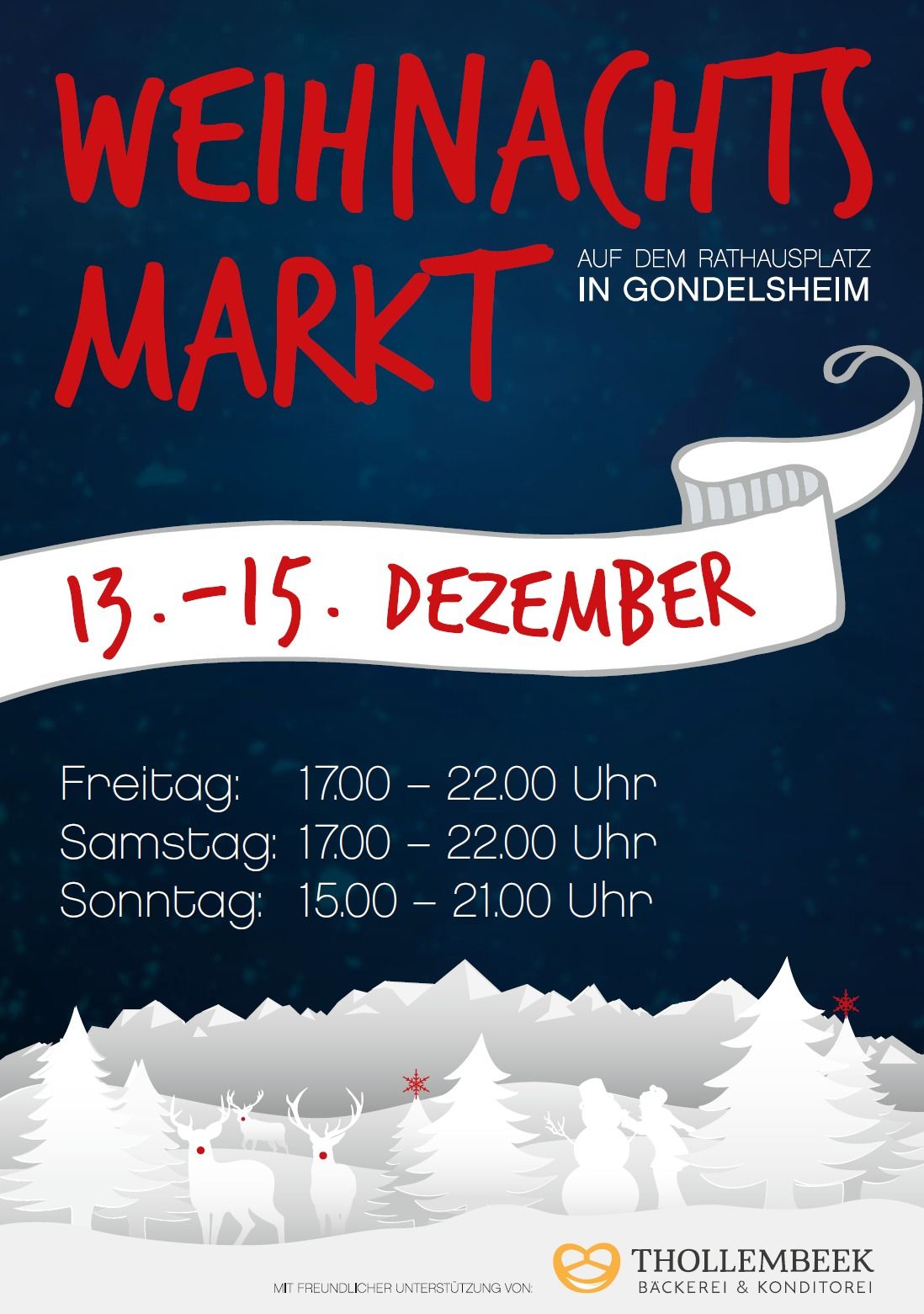 Weihnachtsmarkt auf dem Rathausplatz Gondelsheim