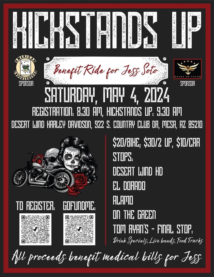 American Knuckleheads Motorcycle Association and Heart of Valor Angel Benefit Ride for Jess Soto