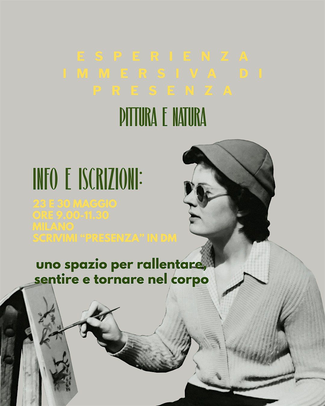 esperienza immersiva di presenza " pittura e natura"